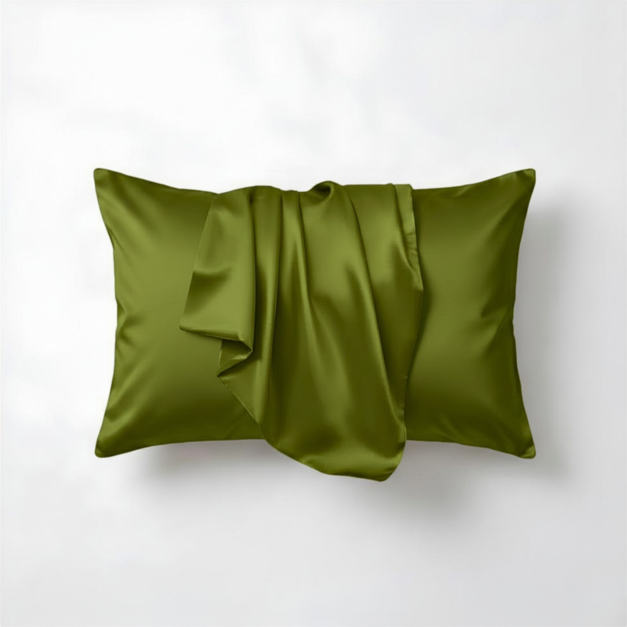 Taie d'oreiller en soie de mûrier - Vert olive